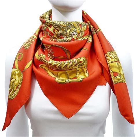 hermes foulard orange|vintage hermes scarf price guide.